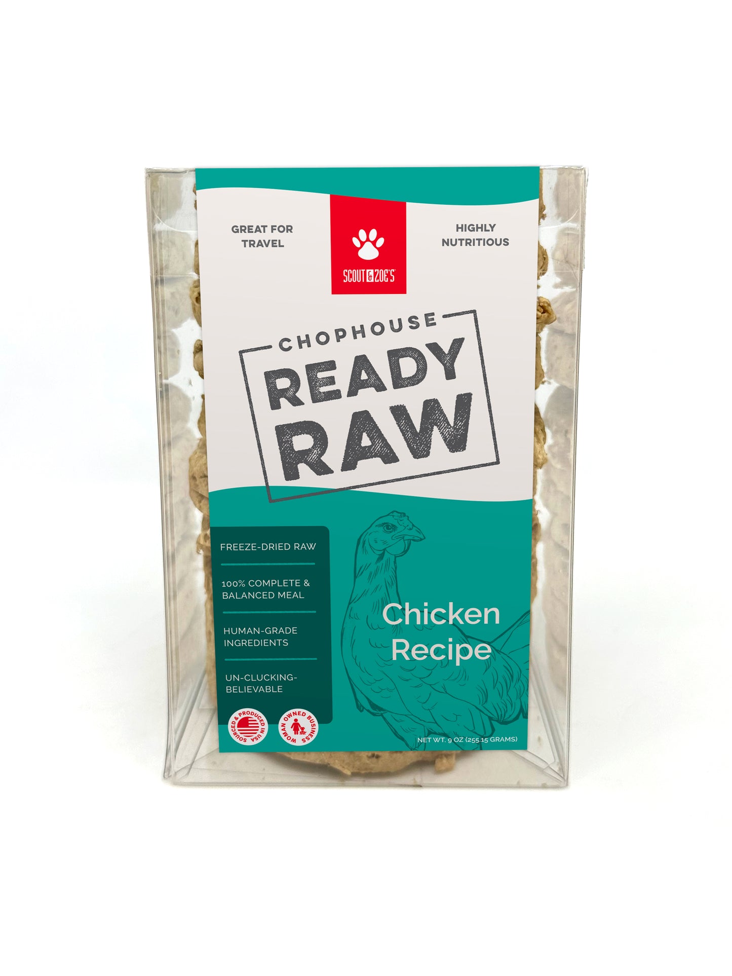 Chophouse Ready Raw Complete and Balanced Freeze Dried Food for Dogs- Patties - 9 oz