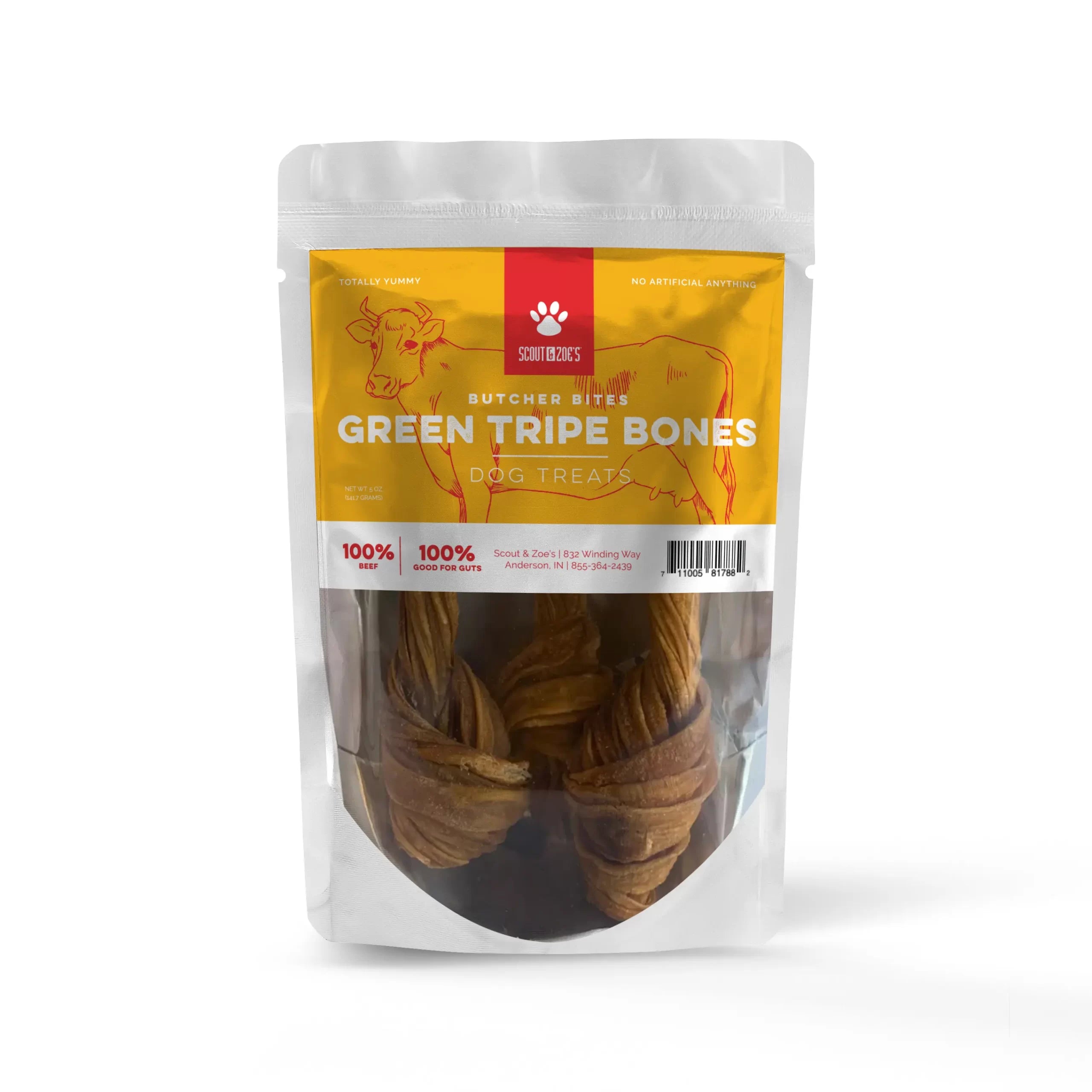Green Tripe Bones Chew Treats for Dogs - 5 oz Pouch – Scout & Zoe's - High Fiber Content Of Green Tripe For Dogs