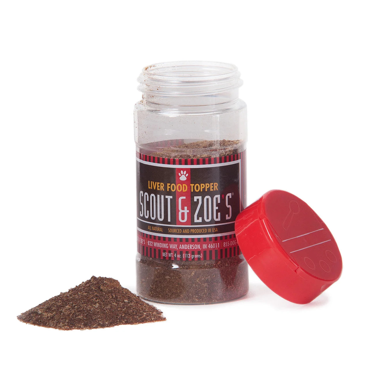 Liver Powder Food Topper for Dogs and Cats - Dehydrated - Single Ingredient - 4 oz Jar