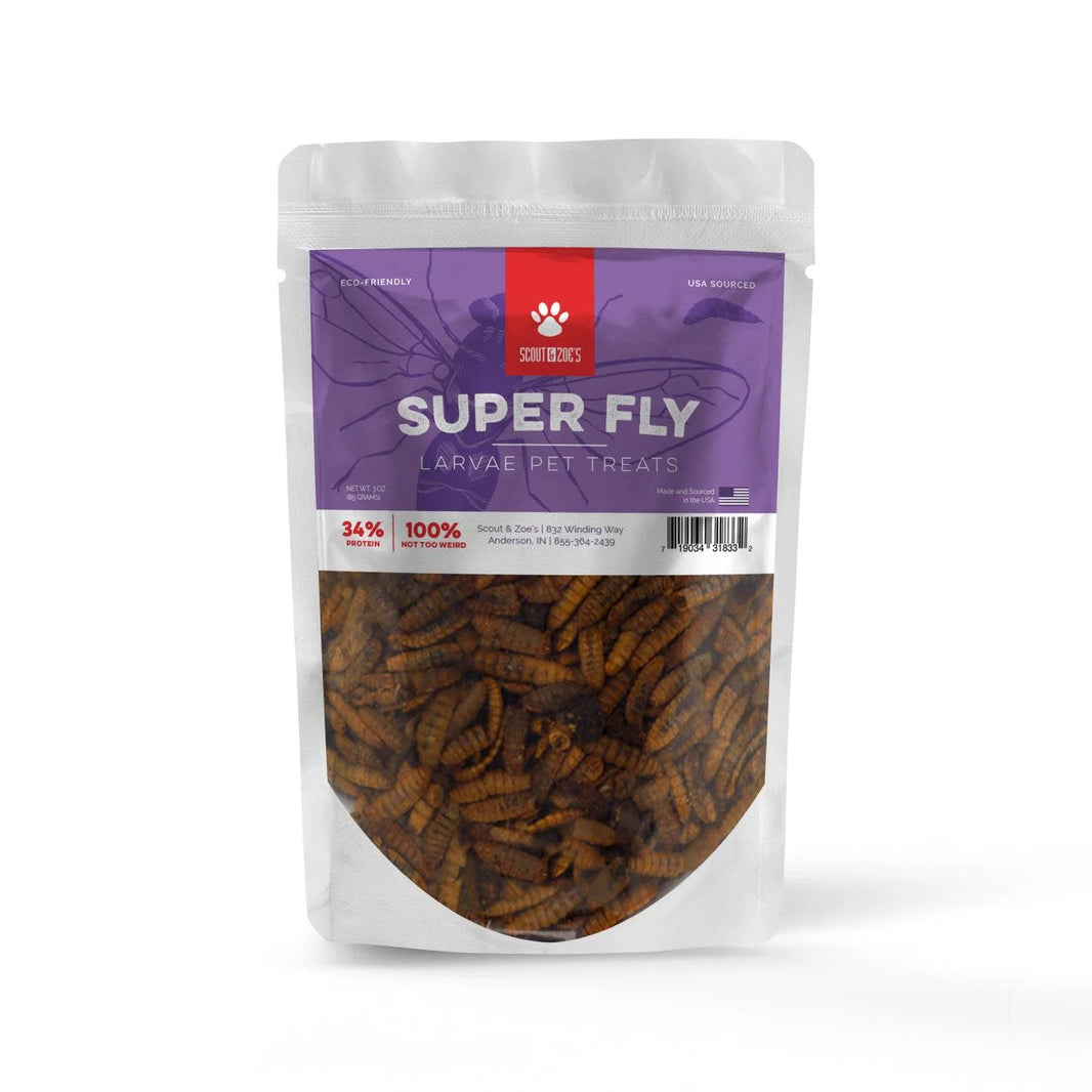 Super Fly Black Soldier Fly Larvae Pet Treats – Single-Ingredient, 2 oz