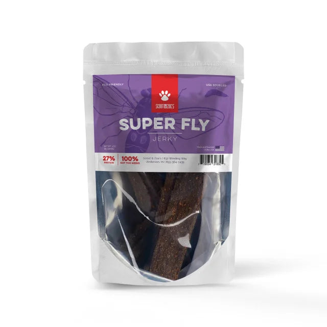 Super Fly Black Soldier Fly Jerky Treats for Dogs and Cats, 3 oz