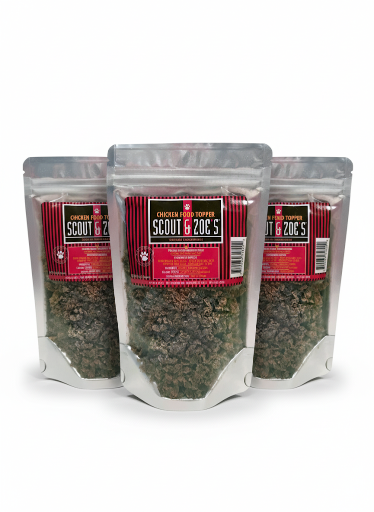 Scout & Zoe’s Chicken Food Toppers for Dogs and Cats – Single Ingredient - Three for $36.99