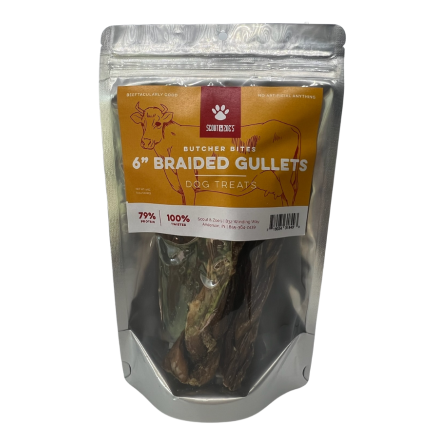 Braided Gullets Chews for Dogs - 4 oz Pouch