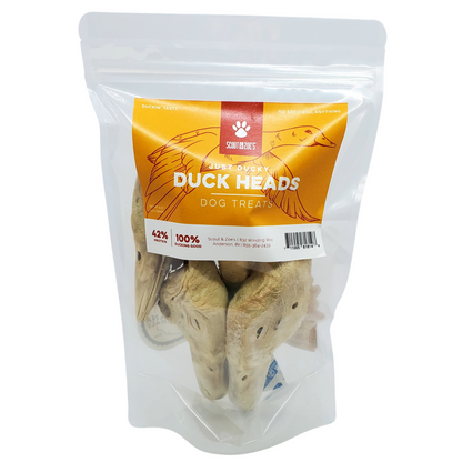 Duck Heads Chews for Dogs - Freeze Dried - 6 oz Pouch