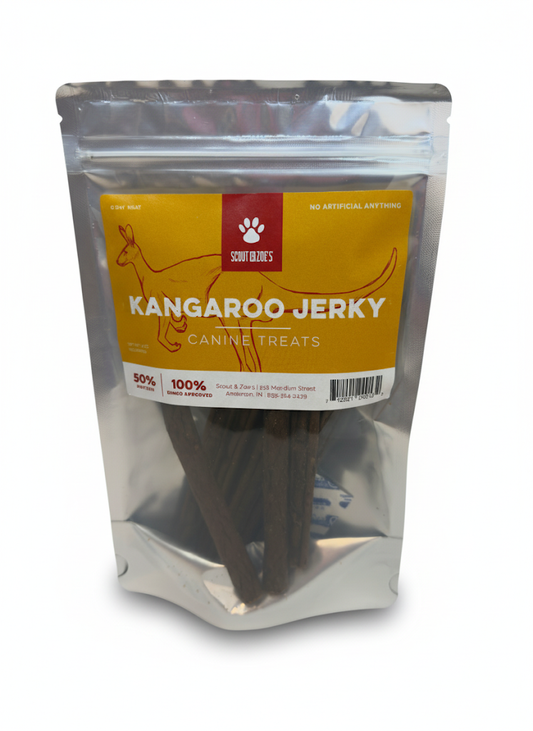 Kangaroo Jerky for Dogs - Novel Protein -Limited Ingredients - 4 oz Package