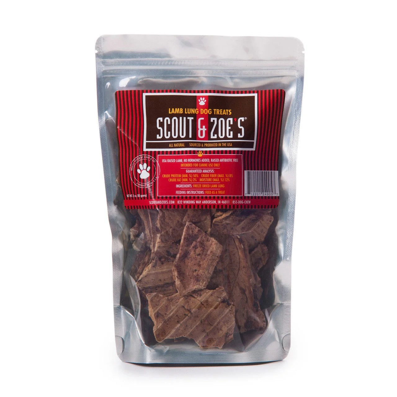 Dehydrated Lamb Lung Dog Treats – Single-Ingredient Novel Protein