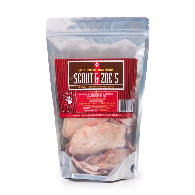 Sweet Potato Treats for Dogs, and Small Animals - Dehydrated - Single Ingredient - 6 oz Package