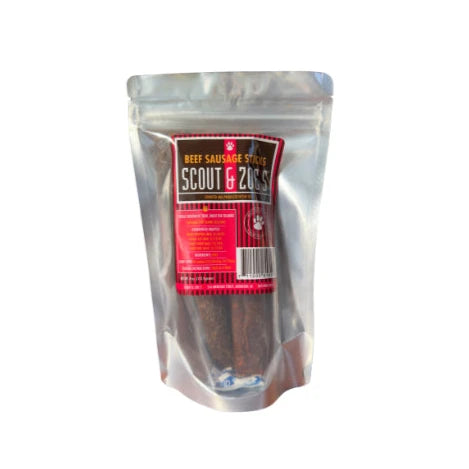 Scout & Zoe’s Beef Sausage Chews for Dogs - Single Ingredient - 4 oz Package