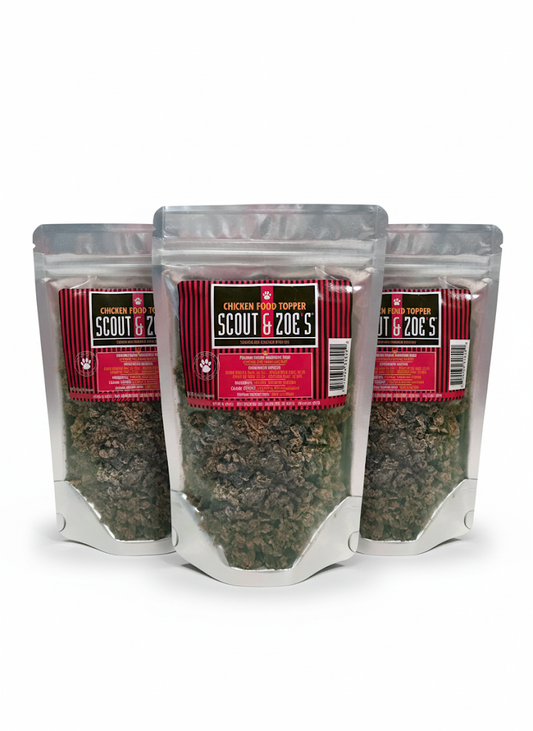 Scout & Zoe’s Chicken Food Toppers forDogs and Cats – Single Ingredient - Three for $36.99