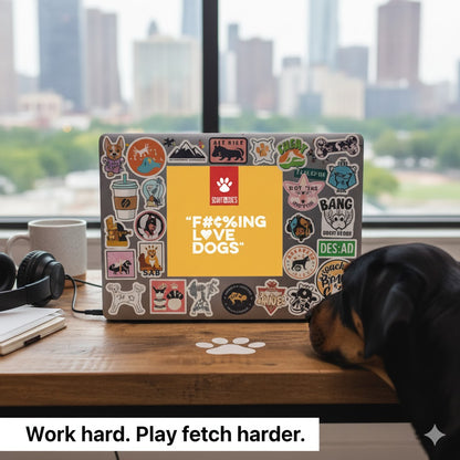 I F%#ING LOVE DOGS Stickers SWAG