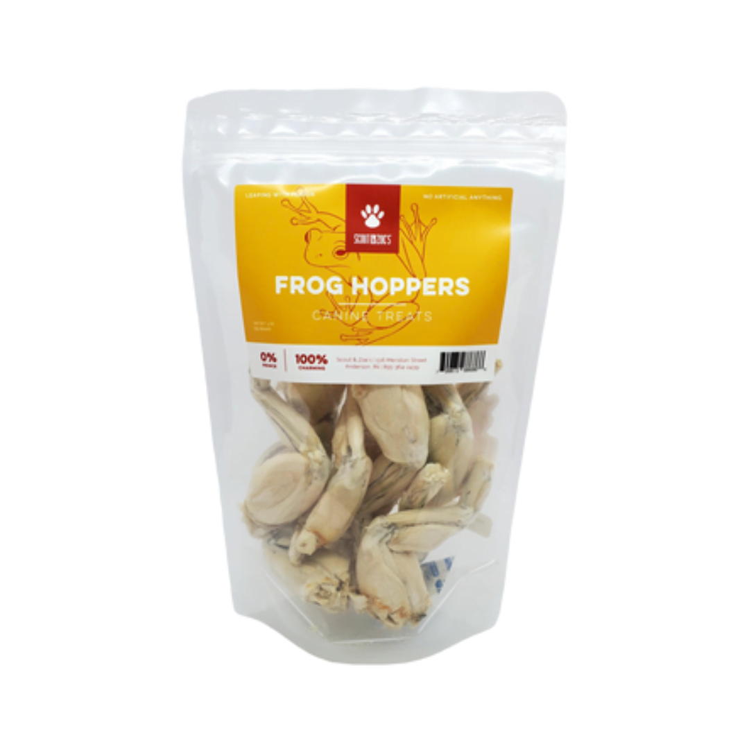 Frog Hoppers Chews for Dogs - Freeze Dried - Novel Protein - Good for Allergies - 3 oz Pouch