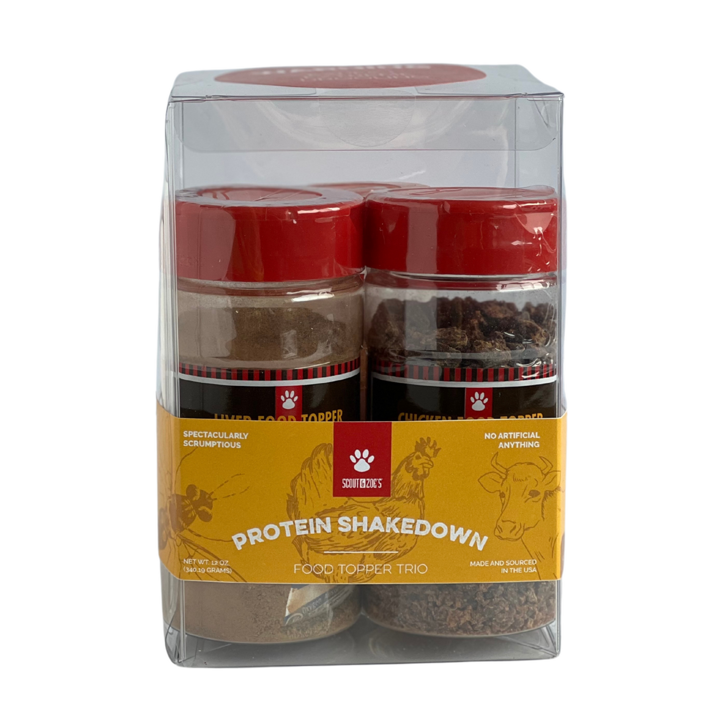 Protein Shakedown: 3-Pack Food Toppers for Dogs and Cats - Single Ingredient Toppers