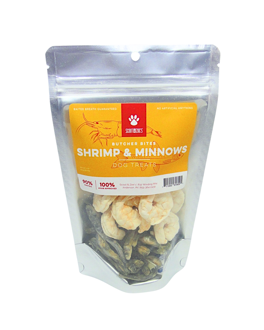 Freeze Dried Shrimp & Minnow Treats for Dogs & Cats, 1 oz