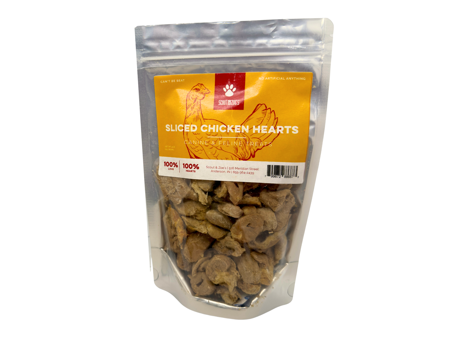 Sliced Chicken Hearts for Dogs